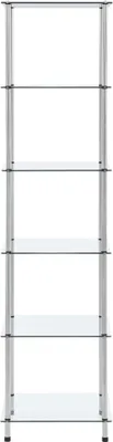 Image de vidaXL Étagère avec 6 étagères Transparent 40x40x160 cm Verre trempé