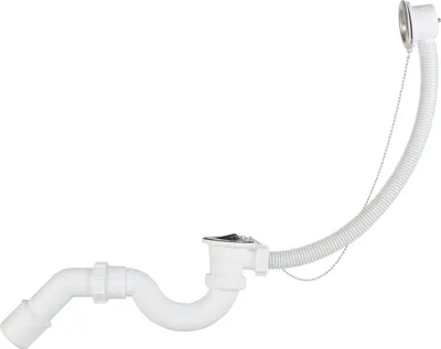 Produktbild von Ablaufgarnitur Badwanne Siphon Überlaufgarnitur Wannenablauf Röhrensiphon Ø 50 mm