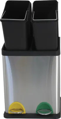 Produktbild von MSV Mülleimer Mülltrennsystem 16 L (2x8 Liter) mit Inneneimer große Abfallbehälter Abfalleimer Treteimer Edelstahl
