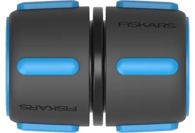 Produktbild von Fiskars 1027064, Schlauchanschluss, 1/2", Weiblich/Weiblich, Schwarz, Blau