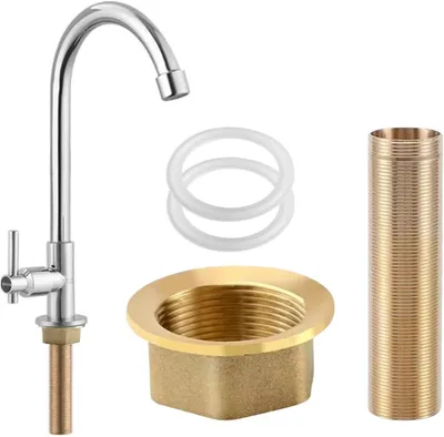 Productafbeelding van Kraan verlengingsset - 150 × 31-5 mm verlengstuk schroefdraadpijp - Koudwaterkraan armaturen nippel borgmoer