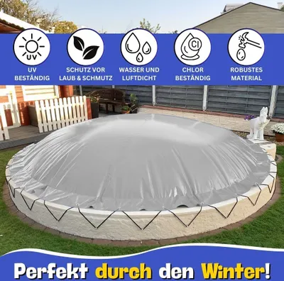 Produktbild von Aufblasbare Poolabdeckung Ovalpool 630 x 360 cm I Oval Pool 6,3 x 3,6 m I grau (RAL7038)
