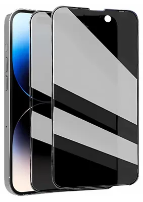 Three smartphone screen protectors are shown in a layered arrangement.