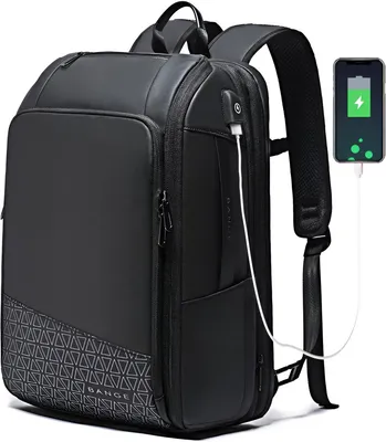 Productafbeelding van CarryQuest® - Rugzak voor laptops, 15,6 inch, uitbreidbaar van 27 tot 54 liter, zwart