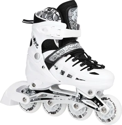 Produktbild von Rollschuhe 2 in 1 Set Inlineskates Triskates Schlittschuhe Nils Twinkle weiß LED-Leuchtrollen Gr. 31-34 verstellbar