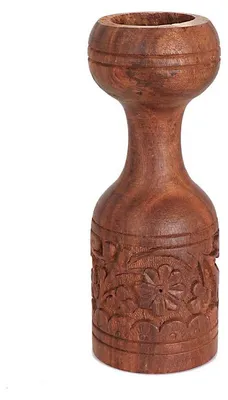 Kerzenhalter aus Sheeshamholz, rund, 15 cm, rotbraun, 1 Stück