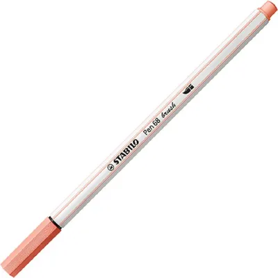 Produktbild von Premium-Filzstift mit Pinselspitze für variable Strichstärken - STABILO Pen 68 brush - Einzelstift - apricot