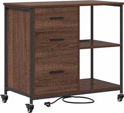 Obrázok produktu pre vidaXL Skriňa s nabíjacou stanicou Hnedý dubový vzhľad 76 x 41 x 72 cm