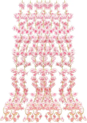Produktbild von Kunstpflanze Rmeet 180 cm rosa künstliche Kirschblütengirlande, 2 Stück künstliche Blumenranken für Heimdekoration, Hochzeit, hängende Blumendekoratio