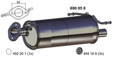 Produktbild von ERNST 690058 Endschalldämpfer für SUZUKI SWIFT III (MZ, EZ) Auspuff