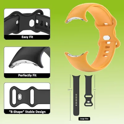 Produktbild von Watch Armband Silikon Google Pixel Watch 4 / 3 / 2 / 1 41mm Butterfly-Schnalle