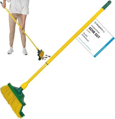 Produktbild von Famanu Klauensee 30 cm mit Teleskopstiel - Flexible Garten- und Straßenbesen mit gebogenen Borsten