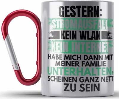 Produktbild von Trendation - Lustige Gamer Edelstahl Tasse Karabiner Zocker Geschenk Gamer Gamergirl Geschenkidee Geburtstag (Rot)