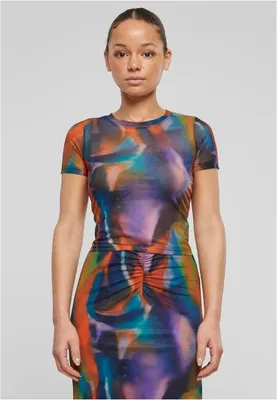 Obrázek produktu pro Dámské tričko Urban Classics Ladies AOP Mesh Tee multicolorreflection - M