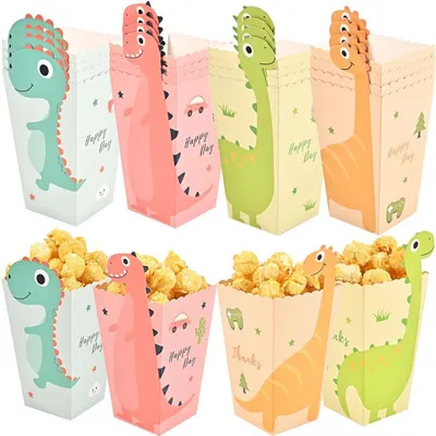 Popcorndosen 12 Stück Dinosaurier-Motiv 11,5x7x5 cm