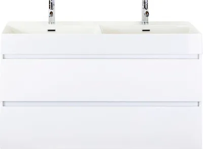 Produktbild von Doppelwaschbecken mit Unterschrank Sanox MAXX XL BxHxT 121x73x45.5 cm Frontfarbe weiss 81736301