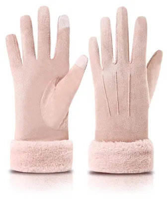 Produktbild von Damen Winter Handschuhe Fleece Gefüttert Warm Touchscreen XL Rosa