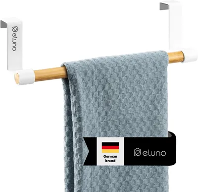 Immagine prodotto di eluno portasciugamani con bambù senza foratura da appendere bianco