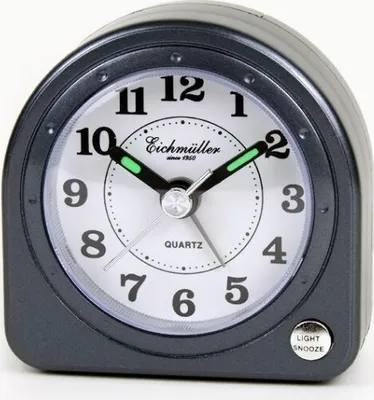 Produktbild von Reisewecker analog Licht Snooze grau 18950
