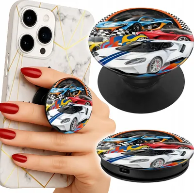 Obrázek produktu pro Drzak na telefon Popsocket na prst / stojanek - SPORTOWE SAMOCHODY, WYŚCIGI