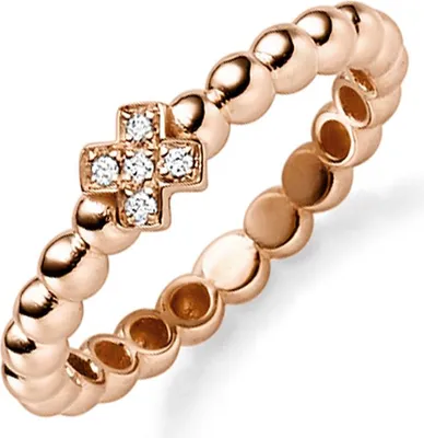 Kugelring-aus-585-Rotgold-mit-5-Diamanten-0-03ct-TW-SI