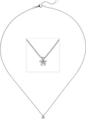 Produktbild von JOBO Collier Kette mit Anhänger 585 Gold Weißgold 1 Diamant Brillant 0,15 ct. 45 cm