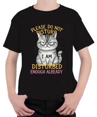 Obrázek produktu pro Prosím, nerušit. Jsem rozmrzelá. Tričko "Grumpy Cat" s nápisem "Jsem rozmrzelá", černé barvy, velikost 152