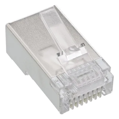 Produktbild von InLine 10er Pack Crimpstecker RJ45, für starre Kabel (Verlegekabel) bis AWG24, Silber, Transparent, Weiß, Kunststoff, 24 g, 10 Stück(e), 70 mm, 123 mm
