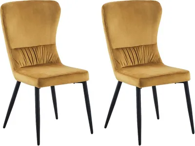Immagine prodotto di Sedia da pranzo AKVAS, set di 4, 53x63x97 cm, imbottita, giallo