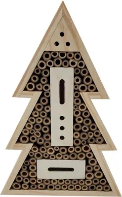 Image de Hôtel à insectes pour abeilles sauvages en bois , 21 x 31 x 7 cm