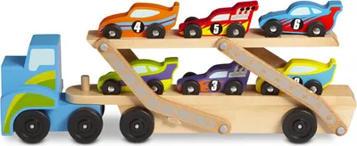 Zdjęcie produktu dla Melissa & Doug - Laweta z drewnianymi samochodzikami