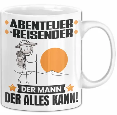 Produktbild von Abenteurreisender Tasse Geschenk für Abenteurreisender Der Mann Der Alles Kann Geschenkidee zum Geburtstag (Weiß)