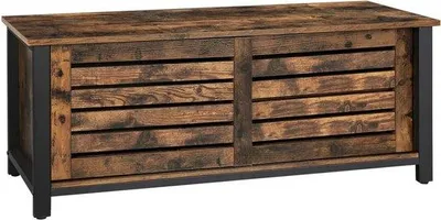 Obrázok produktu pre Priemyselný stojan na televízor – drevo – hnedá/čierna – 110 x 40 x 45 cm