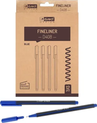 Produktbild von D.RECT D408 Fineliner | Filzstift Für Den Täglichen Gebrauch Geeignet | Feinleiner Stift |  Superfeine, Linienbreite Ca. 0.4 Mm, 12 Stück - Blau