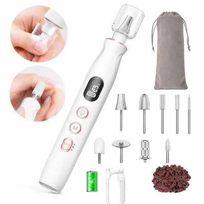 Produktbild von Professioneller Nagelpflege Fräser Elektrisch 10 Geschwindigkeiten 10000RPM Kabellos 2000mAh Akku 10 Aufsätze LED Licht für Gel Nägel & Natur Nägel