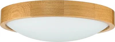 Produktbild von Deckenlampe Holz Glas Ø 37 cm rund Modern Wohnzimmer Deckenleuchte