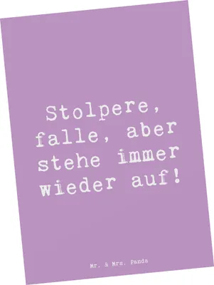 Produktbild von Mr. & Mrs. Panda Postkarte Spruch Fehler machen und daraus lernen - Lavendeltraum - Geschenk, Postkarten, Ansichtskarte, Inspiration, niemals aufgeben, Wachstum, Trost