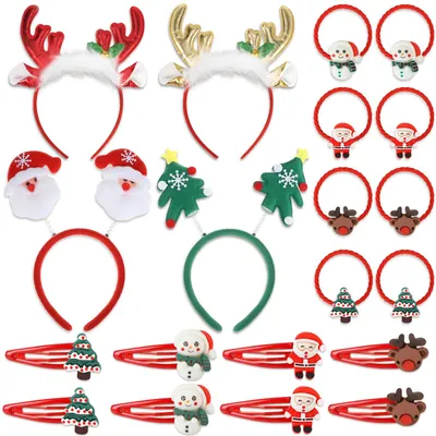 20 Weihnachts-Stirnbänder, Rentier-Design, bunt, für Kinder