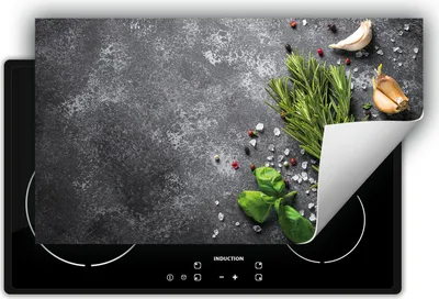 Immagine prodotto di DarHaus Piastra di copertura per fornelli 90x52 cm Tappetino antiscivolo Roll-up, ardesia - Spezie