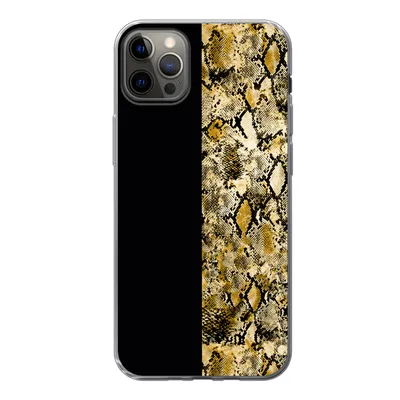 Produktbild von MuchoWow® Handyhülle Schutzhülle Hülle für iPhone 13 Pro Max Schlange - Gold - Luxus Silikon Softcase Handy Hülle - Mobiltelefon