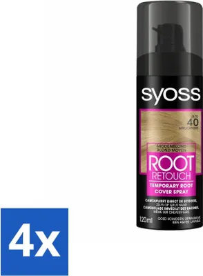 Produktbild von SYOSS - Ansatzspray Mittelblond - Ansatzspray - Farbschutz - Sofortige Grauabdeckung - Vorteilspack - 4 Stücke