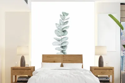 Obrázek produktu pro MuchoWow® fototapeta do obývacího pokoje nebo ložnice tapeta vinylový motiv tapety rostlina - zelená - příroda - bílá - 190x260 cm - papírová tapeta
