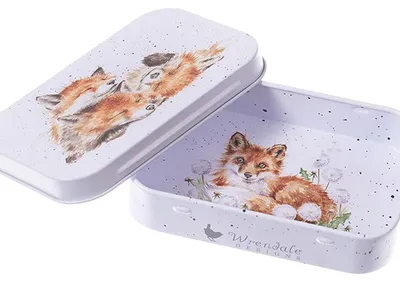 Mini-Blechdose 'Der Mittagsschlaf' – Fuchs, 9,5x6x2 cm