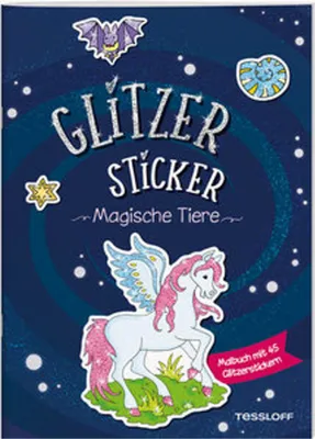 Image de Livre de coloriage d'autocollants scintillants. Animaux magiques