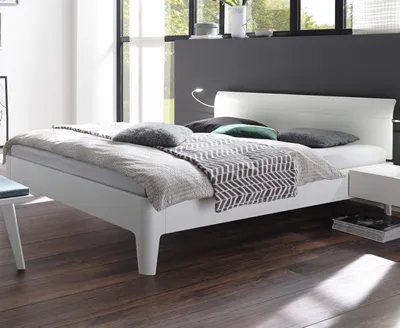 Produktbild von HASENA Fine Line Bett Syma 18 Füße Xylo weiß deckend 90x200