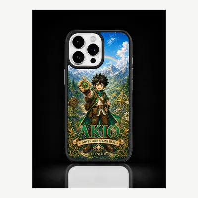 Imagen del producto de Funda para iPhone 16 Pro, carcasa protectora para teléfono móvil con diseño de Akio – LUNØIR ©