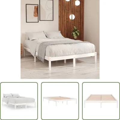 Produktbild von The Living Store Massivholzbett Weiß 180x200 cm