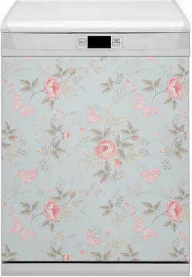 Produktbild von Magnet für Spülmaschine Abwaschbar 60x70 cm Magnet für Spülmaschine Magnetmatte Dekor - Rosen und Schmetterlinge