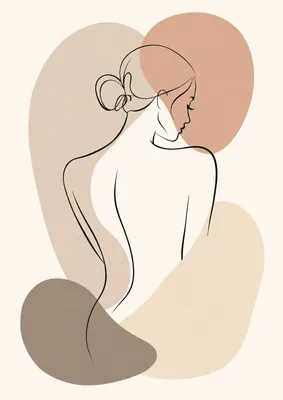 Produktbild von Line Art Poster Female Silhouette DIN A2 – Feminine Silhouette Wandbild, matt