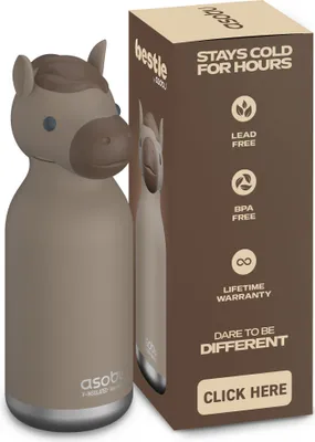 Obrázok produktu pre Asobu® Detská fľaša na pitie BESTIE so slamkou 460ml - HORSE
